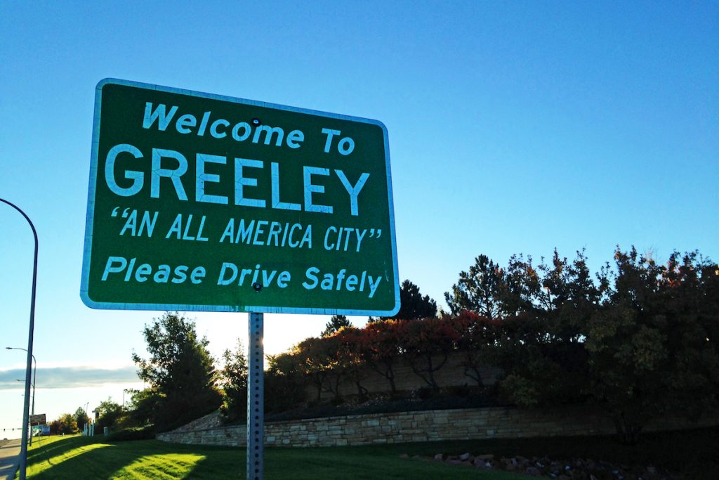 Sign for Greeley, Colorado